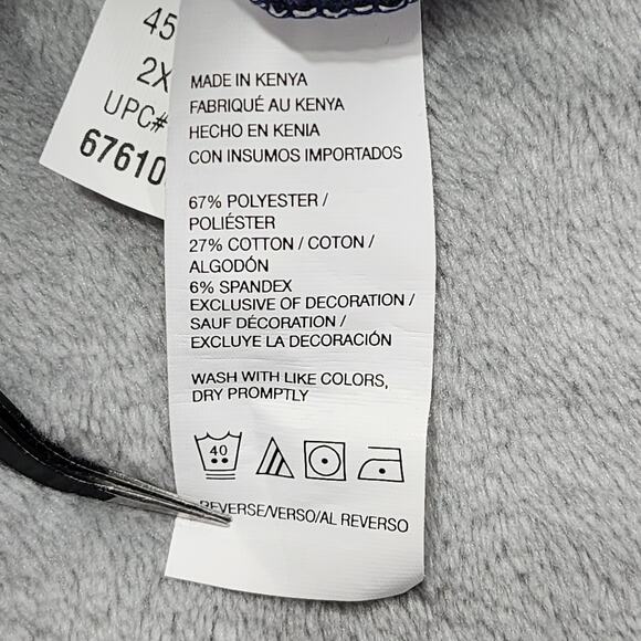 IZOD Sweatshirt Mens XXL Blue Burgundy Advantage Performance Crew Neck Pullover - Picture 6 of 11